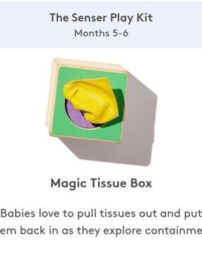 Lovevery Magic Tissue Box with Magic Tissues Senser Play kit 5-6 Months